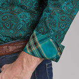 Roper Men's Green Paisley Long Sleeve