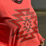 Coral Aztec Puff Long Sleeve Tee