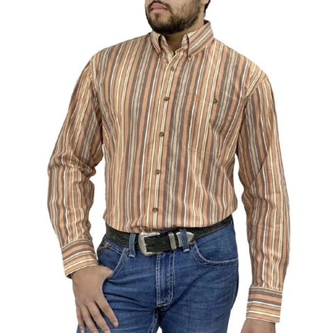  Multi Stripe Long Sleeve Button Down Shirt