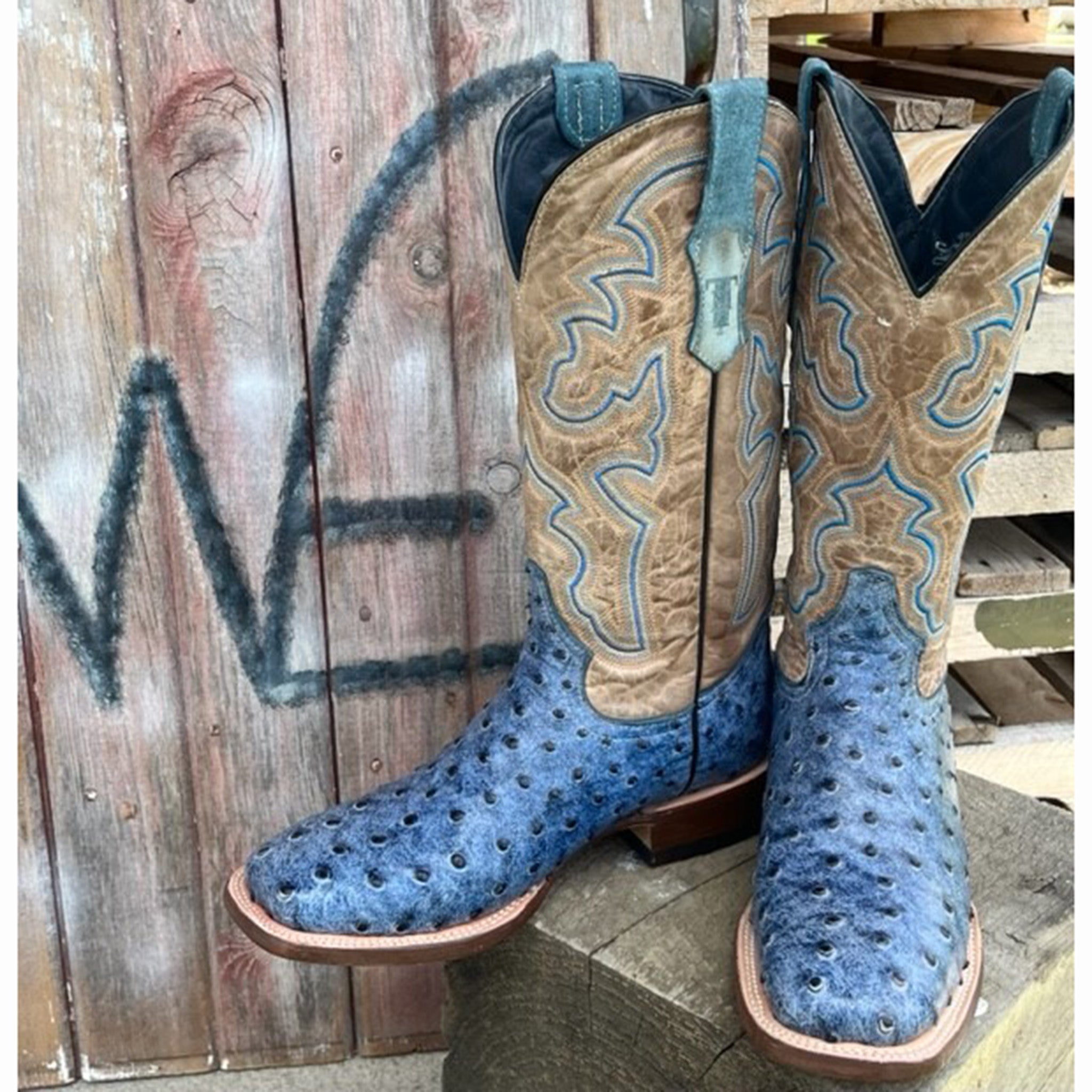 Blue sales ostrich boots