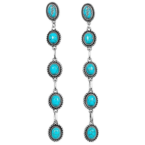 West & Co 5 Stone Turquoise Earrings