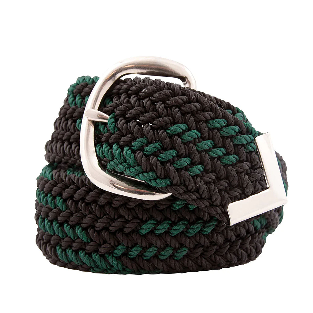 Brushy Creek Belt & Buckle Co. Black & Green Web Belt