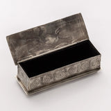 Silver Stamped Rose Pencil Box