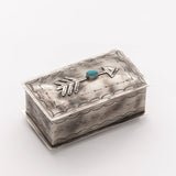 Single Stone Turquoise Arrow Stamped Box