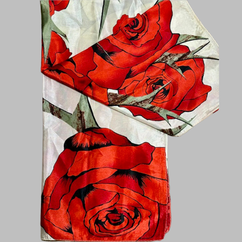 White, Red Rose Wild Rag