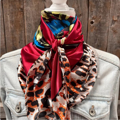 Rodeo Drive Red Leopard Print Wild Rag