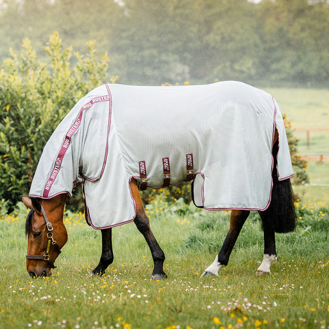 Amigo Bug Buster No-Fly Zone Silver & Burgundy by Horsware Ireland