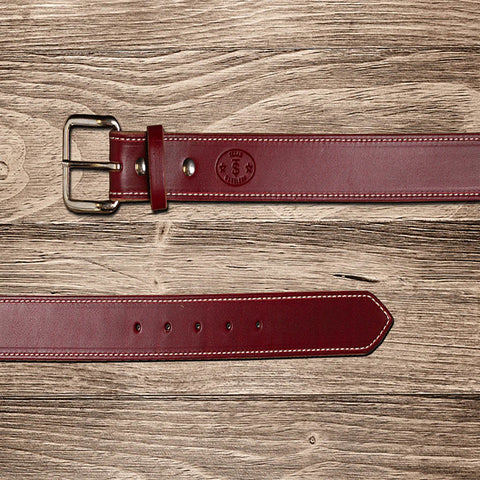 Texas Saddlery Men's Burgundy Latigo Belt