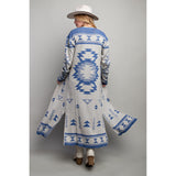 Sweet Generis Aztec Print Long Cardigan