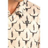 Rock & Roll Men's Tan Longhorn Polo