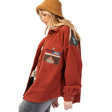 Easel Women's Aztec Print Fleece Shacket