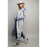 Sweet Generis Aztec Print Long Cardigan