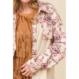 Main Strip Ivory Aztec Shacket