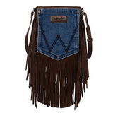 Wrangler Women's Fringe Denim Pocket Crossbody