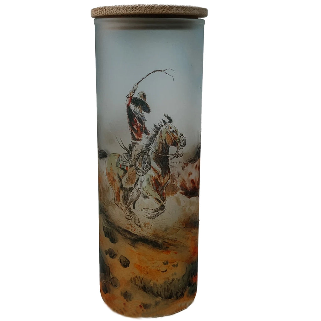 Stampede Frosted Glass Tumbler by The Whole Herd