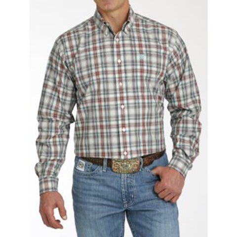 Cinch Jeans Men's Multi Stripe Plaid Long Sleeve