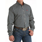 Cinch Men's Navy Long Sleeve Print Shirt