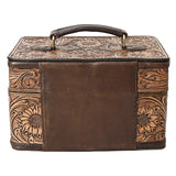 American Darling Hand Tooled Leather Jewlery Case