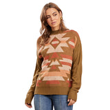 Olive Aztec Jacquard Sweater by Andree Unit