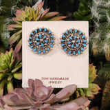 zuni stud earrings just over quarter size 