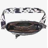 Montana West Wrangler Black Cow Print Crossbody