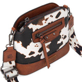 Montana West Wrangler Brown Cow Print Crossbody