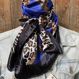 Rodeo Drive Blue Animal Print Wild Rag