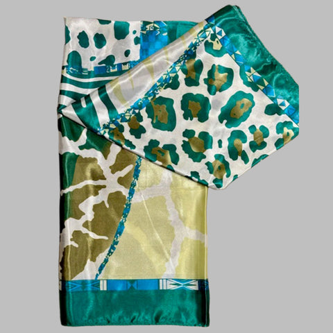 Teal Animal Print Wild Rag