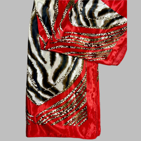 Red Animal Print Wild Rag