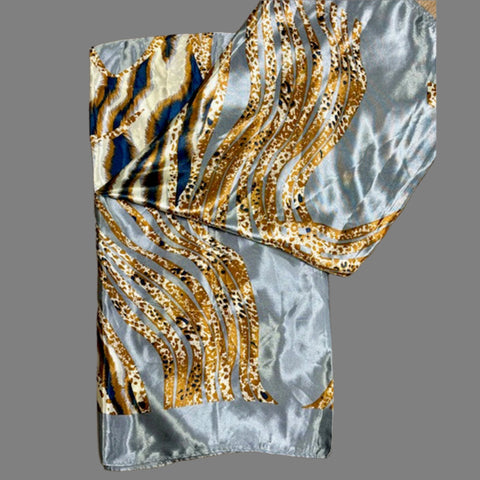 Grey Animal Print Wild Rag