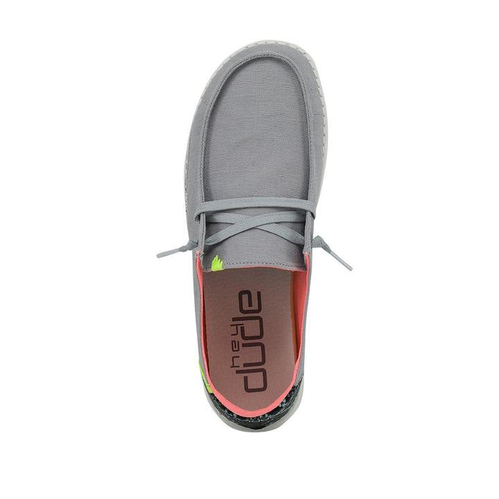 HEY DUDE WENDY SNAKE LINEN SHOE STEEL GREY - Pee Dee Outfitters