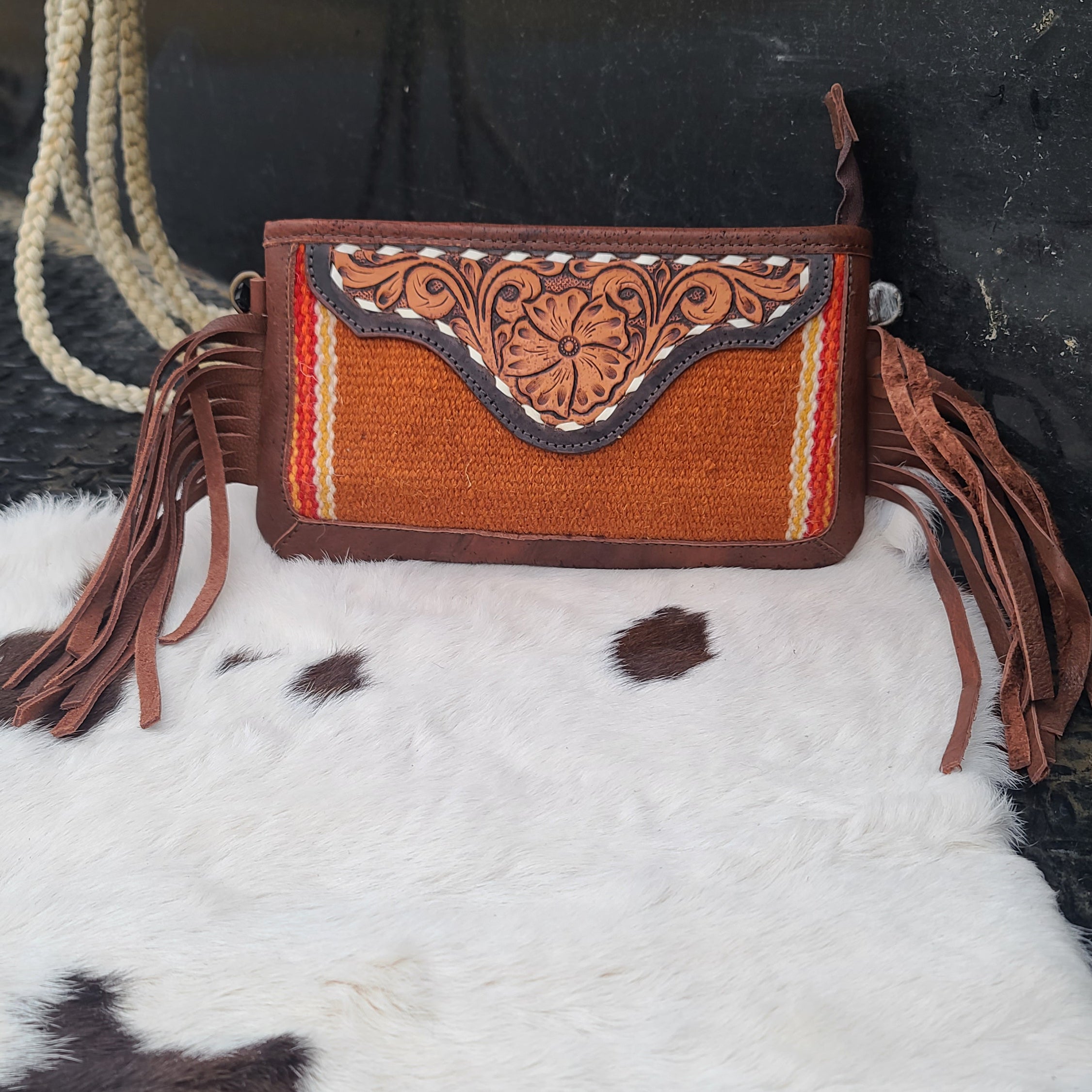 American Darling Cowhide/Fringe Purse – Western Edge, Ltd.