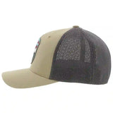 Hooey Mid Profile Tan/Grey/Turq Cap-Cheyenne Patch