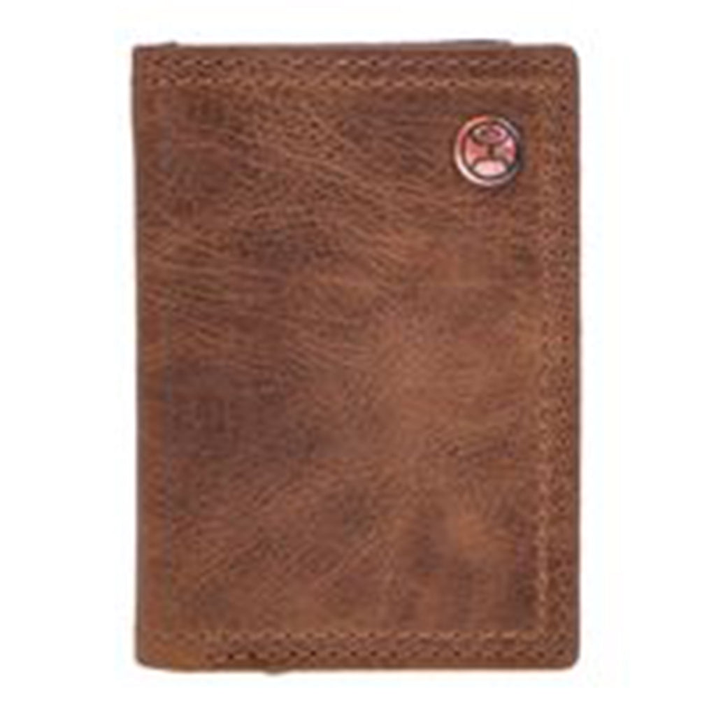 Hooey Brown Tri-Fold Wallet-Hooey Logo Rivet