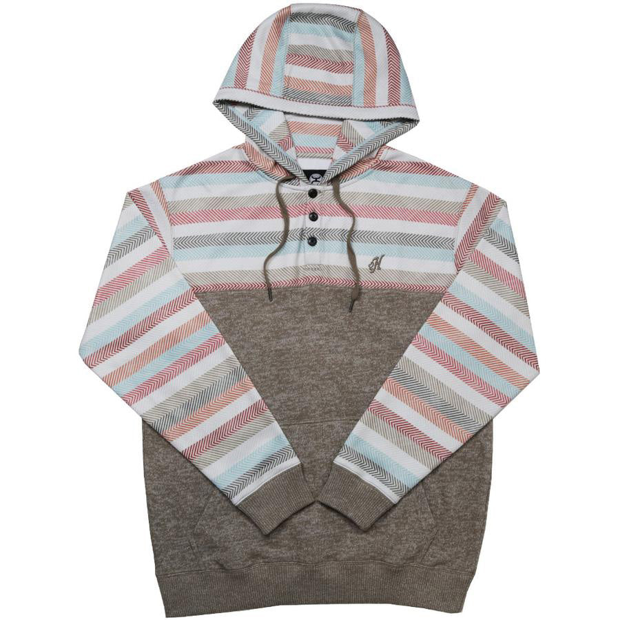 Hooey Men's Tan Striped Sleeve Hoody