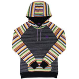 Hooey Women's Heather Black Serape Hoodie