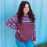 Hooey Woman's Multi Stripe Hoodie