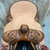 Paul Taylor 14 Inch Two Toned Floral Barrel Saddle