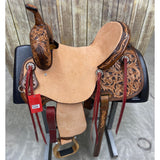 Paul Taylor 14 Inch Two Toned Floral Barrel Saddle