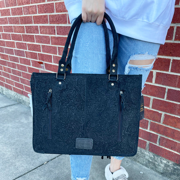 American Darling Black Tooled Purse