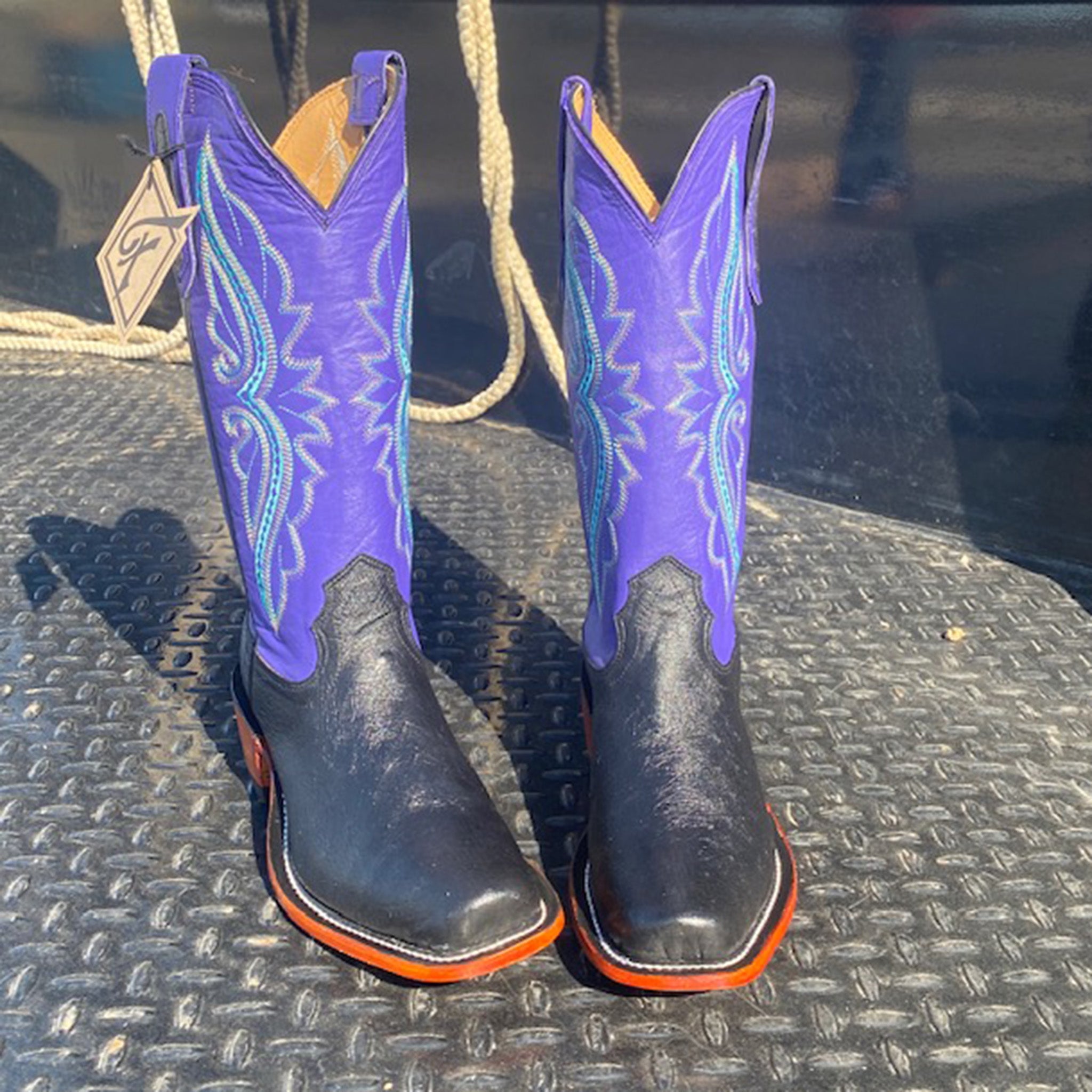 Black and sale purple cowboy boots