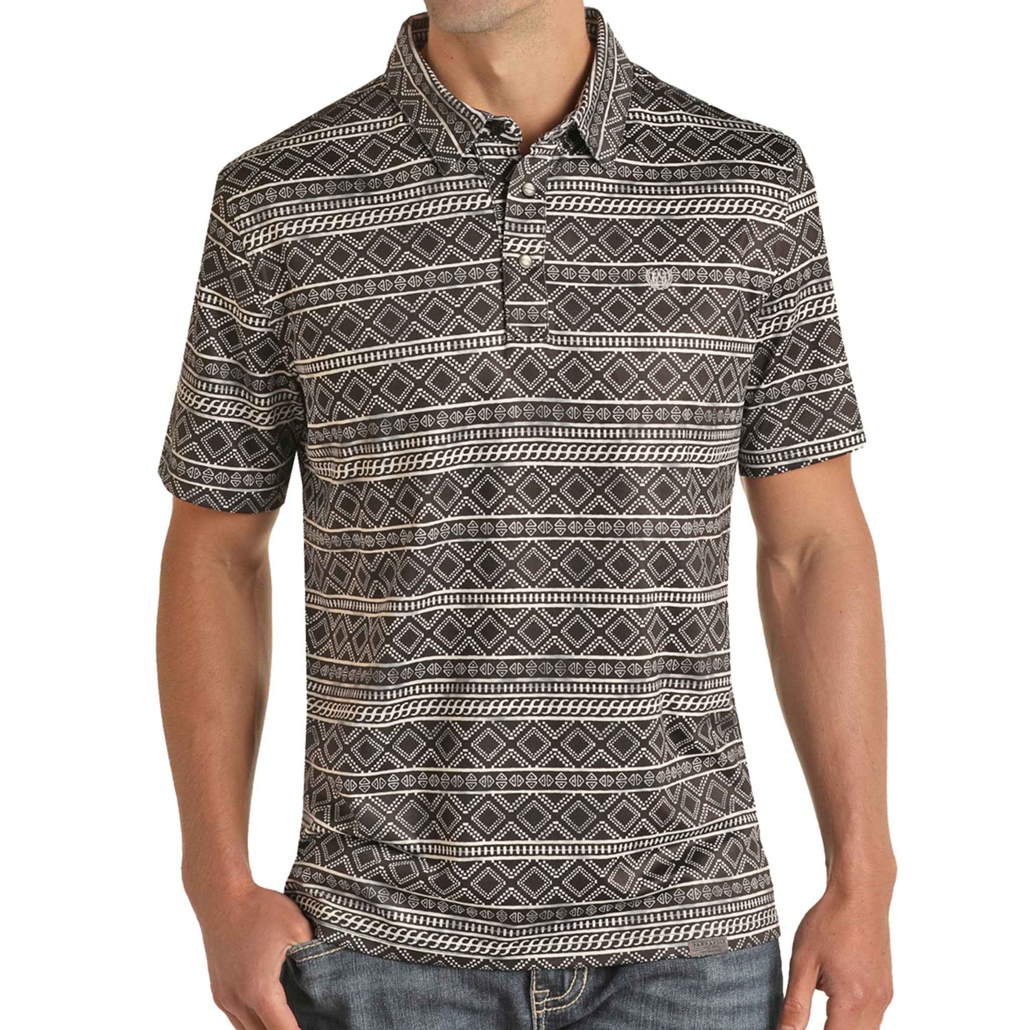 Panhandle Western Print Mens Polo