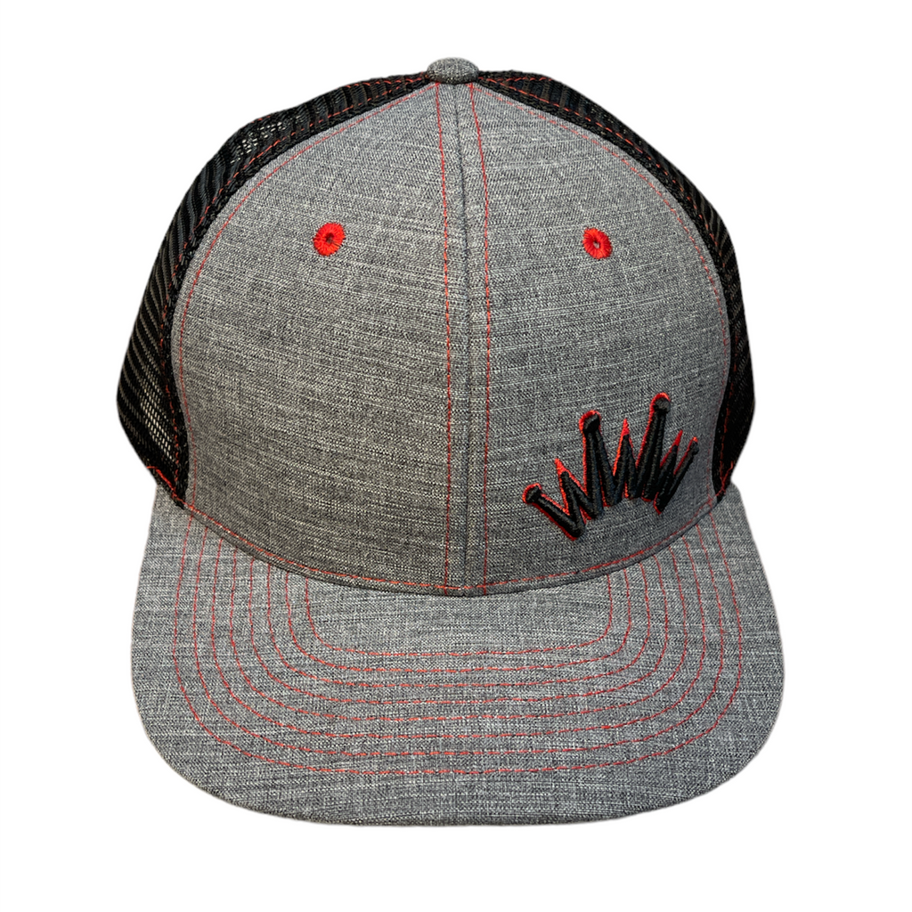 Best Ever Flat Brim Grey & Red Cap