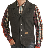 Powder River Heather Black Wool Vest