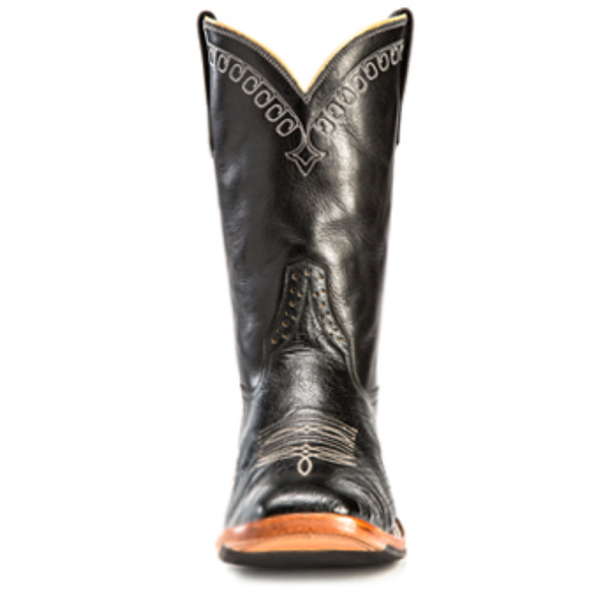 Rios of Mercedes Black Smooth Quill Ostrich Square Toe – Western 