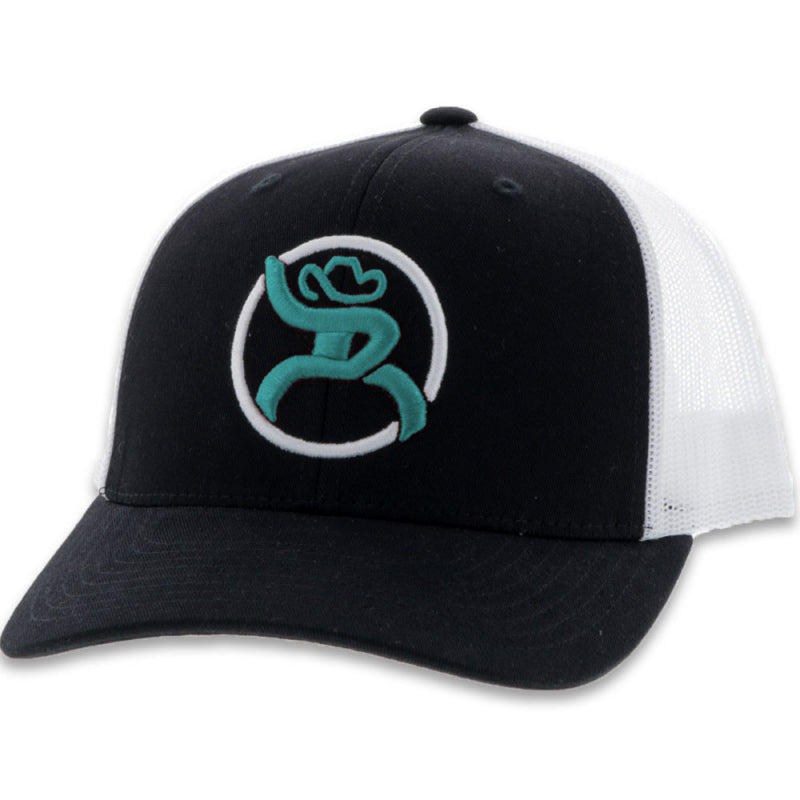 Hooey Strap Roughy Black & Turquoise & White Logo cap