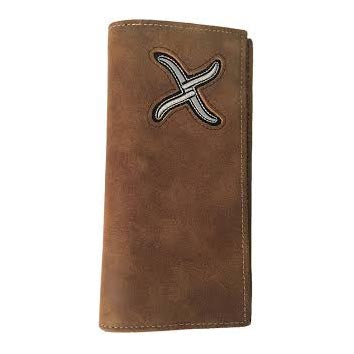 Twisted X Brown with White X Checkbook Cover